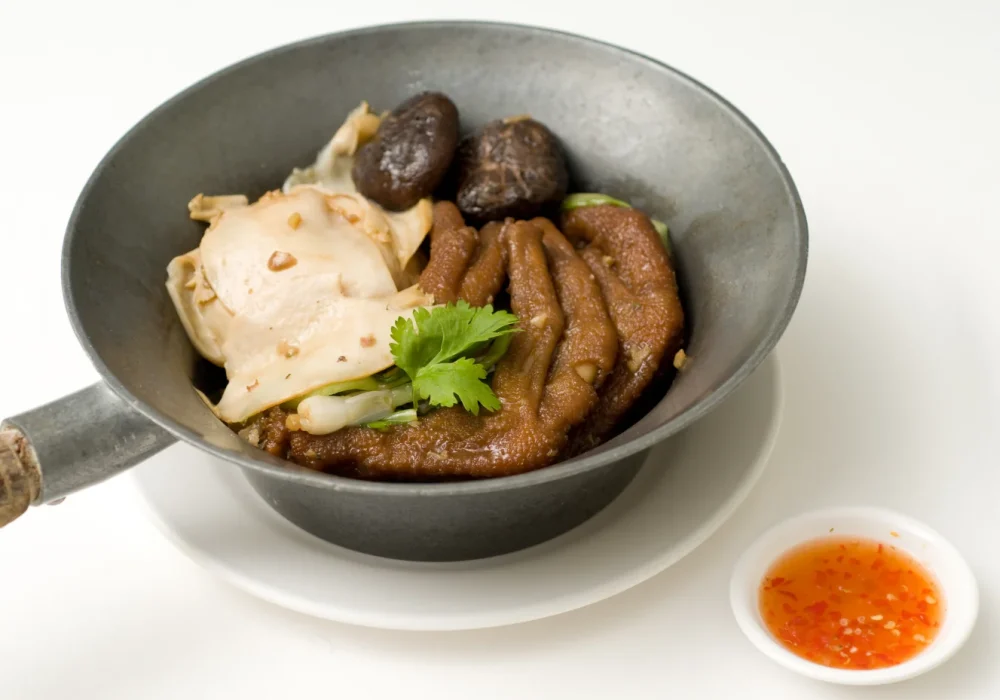 ขาห่านอบหม้อดิน BRAISED GOOSE WEBS